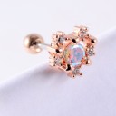 Cercei tip stud pentru femei cu cristale și zirconii Ornament în formă de inimă, lalea sau evantai Tijă cu bilă înșurubabilă Metal bijuterie 10