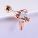 Cercei tip stud pentru femei cu cristale și zirconii Ornament în formă de inimă, lalea sau evantai Tijă cu bilă înșurubabilă Metal bijuterie 20
