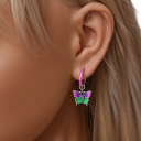 Cercei veseli cu fluturi din argint 925 pentru femei Bijuterii fine cu design floral pentru purtare zilnică și bucurie 2