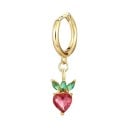 Cercel pentru femei cu pandantiv în formă de fruct Zirconii colorate Culoare aurie Metal de bijuterie Cercei mici pentru fiecare zi 10