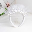 Cerchietto Bride con perle e velo in tulle Bianco Accessorio da sposa per addio al nubilato Festa di fidanzamento 2