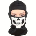 Černá balaclava maska na obličej s motivem lebky 40 x 25 cm polyester ochrana tváře pod helmu pro sport a jízdu 1