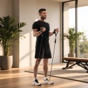 Černá sada odporových lan na silový trénink 250 lb s pěti gumami po 50 lb s karabinami a rukojeťmi i kotníkovými popruhy a kotvou do dveří 4