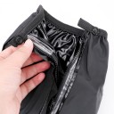 Černé vysoké voděodolné návleky na boty Protiskluzová podrážka Elastický pásek Zapínání na cvoček Pružný motorkářský kryt obuvi 4