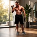 Černošedá sada odporových pásů na posilování 200 lb s pěti napínacími lany 20 až 60 lb a kovovými karabinami i rukojeťmi a kotvou do dveří 5