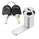 Cerradura de leva con 2 llaves 20 mm 46 mm aleación de zinc plateada para muebles y buzones de seguridad 1