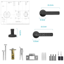 Cerradura de puerta Bluetooth inteligente con huella dactilar y aplicación 15,3 cm alimentación Type-C negra para la seguridad del hogar 3
