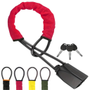 Cerradura de volante 43 cm de acero inoxidable Seguridad de bloqueo al cinturón con 3 llaves Protección del vehículo contra el robo 7