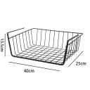 Cesta de alambre colgante debajo de la estantería 40 x 25 x 13,5 cm Organizador metálico para armarios de cocina y mesas de trabajo Soporte de almacenamiento 3