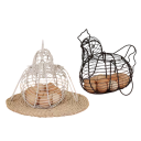 Cesta de almacenamiento de hierro en forma de gallina 36 × 24 cm cesta de metal para almacenar huevos y alimentos en la cocina 3