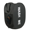 Cesta de lavandería plegable de malla negra de 36 x 36 x 58 cm, cesta de ropa portátil emergente, cesta de lavandería ligera y ventilada, diámetro plegado de 20 cm. 1