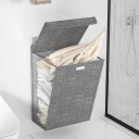 Cesta de lavandería plegable de pared de 43 x 36 x 12 cm, cesta de plástico colgante que ahorra espacio, diseño plegable, para baño, dormitorio 4