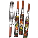 Cesta de parrilla para brochetas 49 x 5 x 4 cm Soporte de parrilla de acero inoxidable para brochetas BBQ cesta para kebab carne verduras Accesorios 4