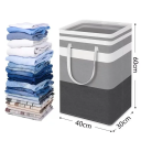 Cesta de ropa plegable 75 l Gris 40 x 30 x 60 cm Tejido impermeable Cesta de almacenaje con tapa Asas Cesta de ropa para baño y dormitorio 2