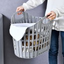 Cesta de ropa plegable con asas 40 x 32 x 20 cm cesta de plástico gris perforada para ropa en el baño y el hogar 6
