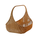 Cesta tejida a mano de mimbre 37 x 29 cm cesta marrón claro para frutas y pan con asa para transportar y servir 2