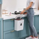 Cestino da parete senza contatto da 9 l con coperchio a ribalta in plastica per cucina bagno casa ufficio 7