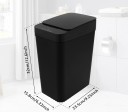 Cestino per rifiuti senza contatto con sensore 12 L, 32 x 23,5 x 15,8 cm, cestino intelligente con coperchio per bagno, cucina, ufficio 2