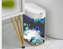 Cestino per rifiuti senza contatto IPX5 impermeabile 7 l cestino bianco con sensore per bagno camera da letto ufficio 5