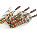 Cestino per spiedini 49 x 5 x 4 cm Supporto per spiedini in acciaio inox Cestino BBQ per kebab carne verdura Accessorio da griglia portatile 5