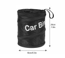 Cestino pieghevole per auto con manico da appendere 20 x 16 cm organizzatore in tessuto nero per interni auto 2