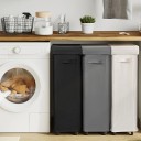 Cesto da lavanderia pieghevole con ruote 45 l con coperchio e maniglie cesto in tessuto per la biancheria da bagno e lavanderia 8