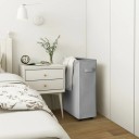 Cesto da lavanderia pieghevole con ruote 45 l con coperchio e maniglie cesto in tessuto per la biancheria da bagno e lavanderia 10
