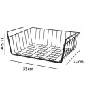 Cesto de arame suspenso para prateleira 35 x 22 x 11,5 cm Organizador metálico para armário de cozinha e mesa de trabalho Suporte de armazenamento 3