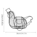 Cesto de armazenamento de ovos em forma de galinha 36 × 24 cm cesto de metal para armazenamento de ovos e alimentos na cozinha 4