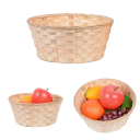 Cesto de Bambu Redondo 18 × 7 cm Cesto de Armazenamento Natural para Pão, Frutas, Servir e Decoração de Cozinha e Lar 4