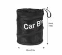Cesto de basura plegable para automóvil con gancho colgante 20 x 16 cm organizador textil negro para el interior del vehículo 2