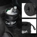 Cesto de basura plegable para automóvil con gancho colgante 20 x 16 cm organizador textil negro para el interior del vehículo 5