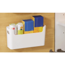 Cesto de parede 25,5 x 8,5 x 13,5 cm Cesto de plástico em PP para acessórios de casa de banho e cozinha Organizador com orifícios 5