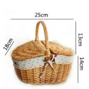 Cesto de vime para piquenique com tampa 25 x 18 x 14 x 13 cm cesto de vime com pega para piquenique e transporte de alimentos 4