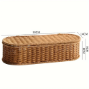 Cesto in vimini con coperchio 38 x 14 x 8 cm Cesto di stoccaggio in materiale naturale Organizer intrecciato a mano Cesto decorativo per la casa 2