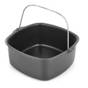 Cesto para fritadeira de ar quente 21 x 22 cm Aço aluminizado com revestimento antiaderente Adequado para forno e micro-ondas Acessório de cozinha 3