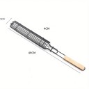 Cesto para grelhar espetos 49 x 5 x 4 cm Suporte de grelha em aço inoxidável para espetos BBQ cesto para kebab carne legumes Acessórios de grelhados 2