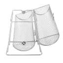 Cesto per grigliare in acciaio inossidabile 30 x 13 x 16 cm Cilindro rotante per grigliare verdure, carne e contorni Cesto per grigliare in forno e sul fuoco 2