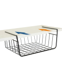 Cesto sospeso in filo sotto mensola 40 x 25 x 13,5 cm Organizzatore metallico per armadi da cucina e scrivania Supporto per riporre 2