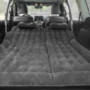 Cestovná nafukovacia matrace do auta 2 v 1 174 x 126 cm Čierna PVC Mäkká spacia podložka s vankúšom pumpou a opierkami hlavy do SUV 6