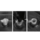 Cestovná nafukovacia matrace do auta 2 v 1 174 x 126 cm Čierna PVC Mäkká spacia podložka s vankúšom pumpou a opierkami hlavy do SUV 8