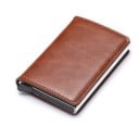 Cestovné puzdro na doklady z ekokože s pevnou vnútornou schránkou Obal s prešívanými okrajmi Kompaktné rozmery 10 x 6,5 x 1,8 cm 2
