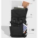 Cestovní batoh na notebook 15,6 palce Rolltop s rozšířením objemu 20-25 l Oxford voděodolný 28 x 15 x 50 cm Na cesty do školy i práce 12