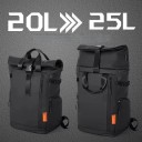 Cestovní batoh na notebook 15,6 palce Rolltop s rozšířením objemu 20-25 l Oxford voděodolný 28 x 15 x 50 cm Na cesty do školy i práce 13