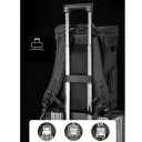 Cestovní batoh na notebook 15,6 palce Rolltop s rozšířením objemu 20-25 l Oxford voděodolný 28 x 15 x 50 cm Na cesty do školy i práce 14