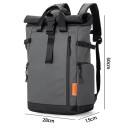 Cestovní batoh na notebook 15,6 palce Rolltop s rozšířením objemu 20-25 l Oxford voděodolný 28 x 15 x 50 cm Na cesty do školy i práce 3