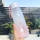 Cestovní lahev na pití s motivem jelena a měsíce Matný plast s barevným přechodem Objem 560 ml Šroubovací víčko s poutkem na přenášení 3