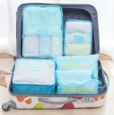 Cestovní organizéry do kufru 6 ks Tři boxy na oblečení a tři ploché tašky na obuv a prádlo Nylon se síťovinou Zip a ucho na přenášení 6
