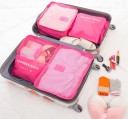 Cestovní organizéry do kufru 6 ks Tři boxy na oblečení a tři ploché tašky na obuv a prádlo Nylon se síťovinou Zip a ucho na přenášení 9