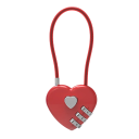 Cestovní zámek na zavazadla ve tvaru srdce s 3místným kódem 40 × 36 mm a lankem 135 mm pro kufr, batoh a tašku 6